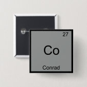 Co - Conrad Grappig Chemie Element Symbool T-Shirt Vierkante Button 5,1 Cm (Voorkant /achterkant)