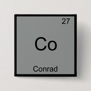 Co - Conrad Grappig Chemie Element Symbool T-Shirt Vierkante Button 5,1 Cm