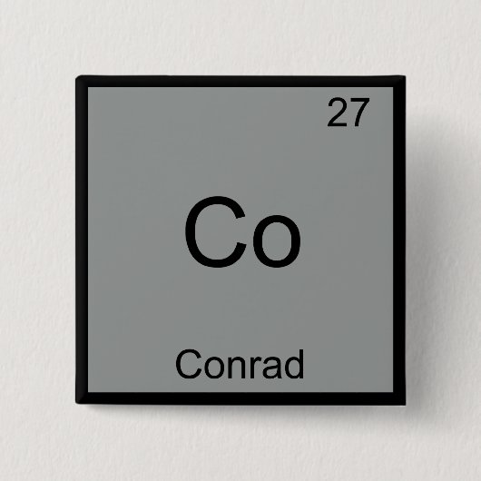 Co - Conrad Grappig Chemie Element Symbool T-Shirt Vierkante Button 5,1 Cm (Voorkant)