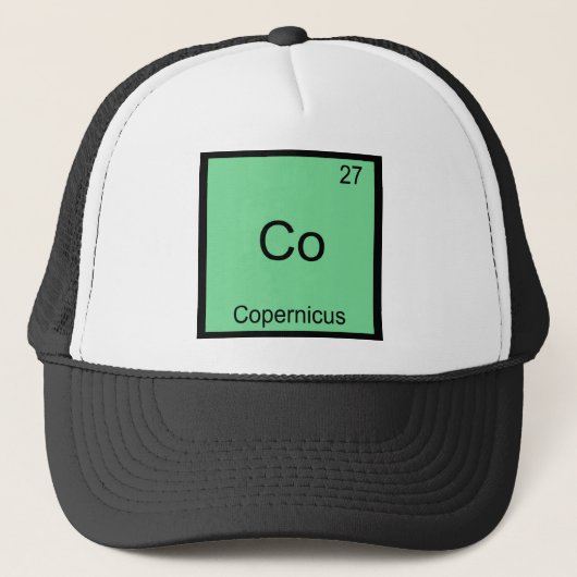 Co - Copernicus Grappige Chemie Element Symbool T- Trucker Pet (Voorkant)