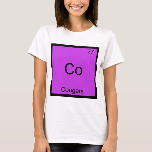 Co - Cougars Funny Element Chemistry Symbol T-shir T-shirt (Voorkant)