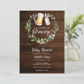 Co-ed Baby shower Baby is Brouwen Kaart (Staand voorkant)