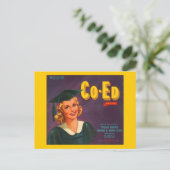 Co Ed Brand Sinaasappels reclame Briefkaart (Staand voorkant)
