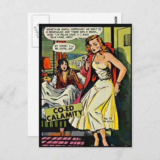 Co Ed Calamity Briefkaart (Voorkant / Achterkant)