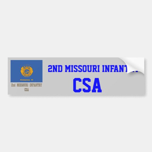 Co K 2nd MISSOURI INFANTERIE Bumpersticker (Voorkant)