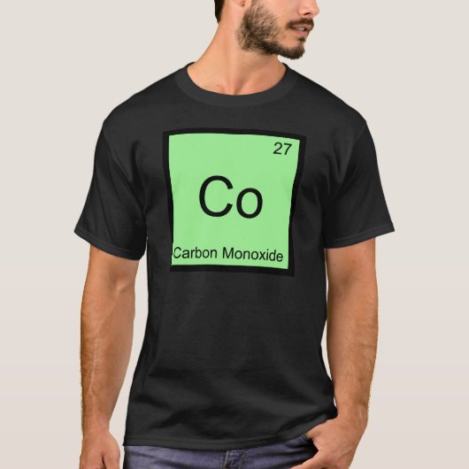 Co - Koolmonoxide Chemie Element Symbool T-shirt (Voorkant)