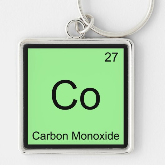 Co - Koolmonoxide Chemie Element Symbool T-shirt Sleutelhanger (Voorkant)