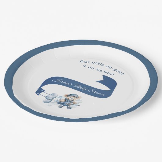 Co-piloot is op weg Baby Boy Shower Bord (Gekanteld)