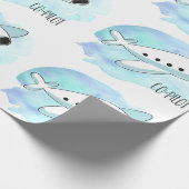 Co-piloot met vliegtuig cadeaupapier (Hoek)