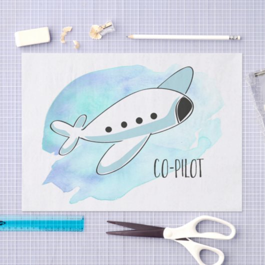 Co-piloot met vliegtuig tissuepapier (Craft)