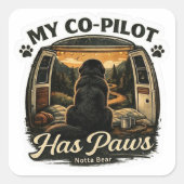 Co Piloot Newfie Vierkante Sticker (Voorkant)