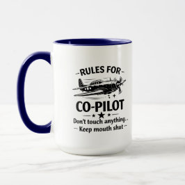Co-Piloot Regels WWII Vliegtuig Humor T-shirt Mok