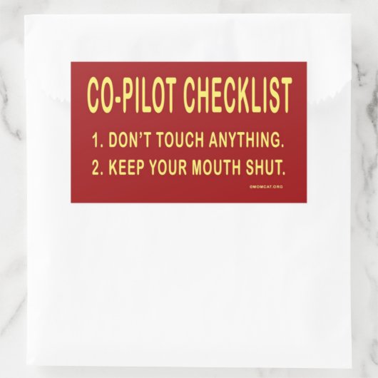 Co-Pilot Checklist: Stickers (Tas)