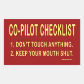 Co-Pilot Checklist: Stickers (Voorkant)