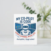 Co-pilot-codeontwerp voor kunstmatige intelligenti briefkaart (Staand voorkant)