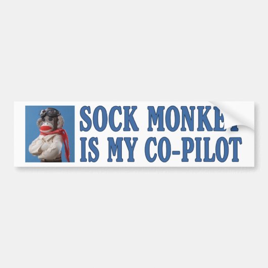 Co-Pilot Monkey-Bumpersticker Bumpersticker (Voorkant)