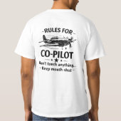 Co-Pilot Rules WWII Plane Humor Tee T-shirt (Achterkant)