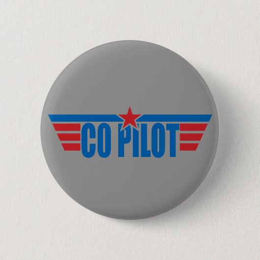 Co-Pilot Wings Badge - Luchtvaart Ronde Button 5,7 Cm (Voorkant)