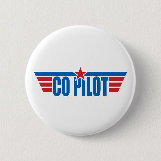 Co-Pilot Wings Badge - Luchtvaart Ronde Button 5,7 Cm (Voorkant)