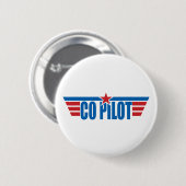 Co-Pilot Wings Badge - Luchtvaart Ronde Button 5,7 Cm (Voorkant /achterkant)
