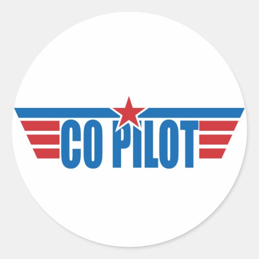 Co-Pilot Wings Badge - Luchtvaart Ronde Sticker (Voorkant)