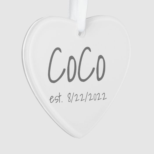 Co Vastgestelde datum gepersonaliseerd acryl Ornament (voorkant)