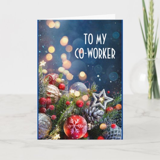**CO-WERKER** BIJ CHRISTMAS HOLIDAY CARD FEESTDAGEN KAART (Voorkant)