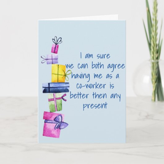 Co-Worker Colleague Funny Birthday Kaart (Voorkant)