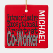 Co-Worker Extraordinaire CUSTOM Keramisch Ornament (Achterkant)