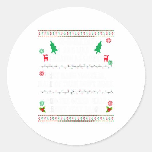 Co-workers Are Like Christmas Lights They Hang Tog Ronde Sticker (Voorkant)