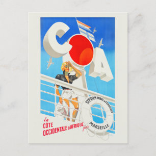 COA Marseille France Vintage Poster Briefkaart