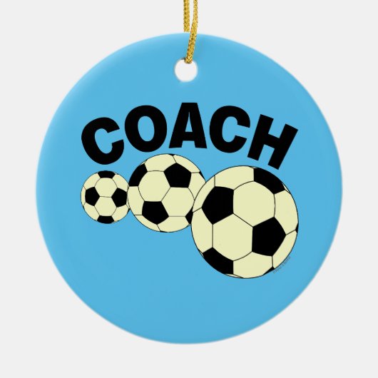 Coach 3 Voetballen Keramisch Ornament (Voorkant)