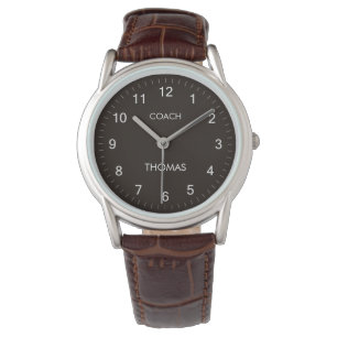 Coach aangepaste naam typografie gepersonaliseerd horloge