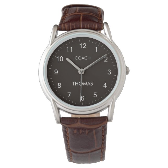 Coach aangepaste naam typografie gepersonaliseerd  horloge (Voorkant)