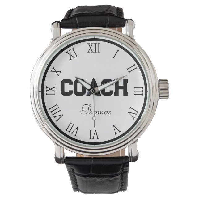Coach Aangepaste Naam Typografie Gepersonaliseerd Horloge (Voorkant)