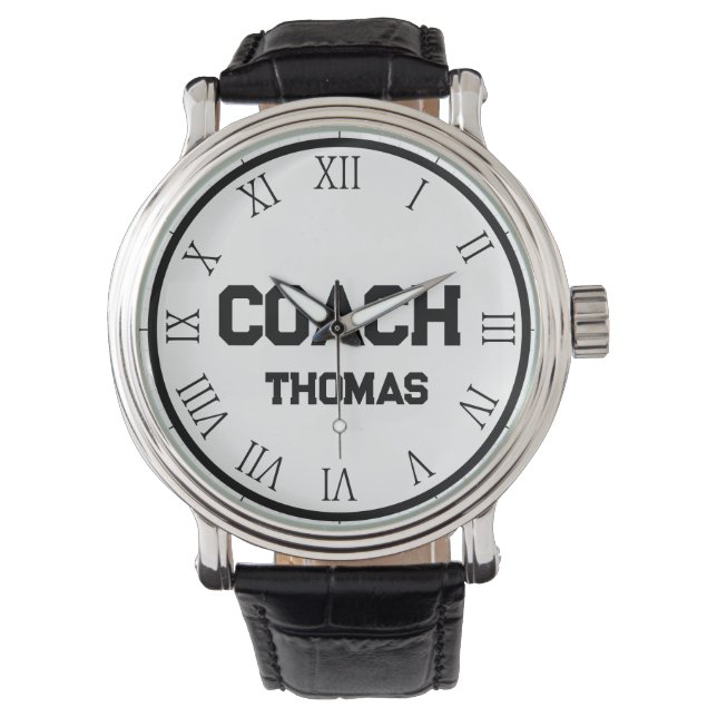 Coach Aangepaste Naam Typografie Gepersonaliseerd Horloge (Voorkant)