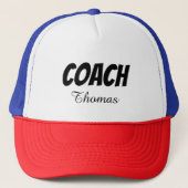 Coach Aangepaste Naam Typografie Gepersonaliseerd Trucker Pet (Voorkant)