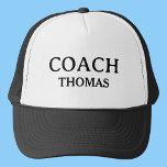 Coach Aangepaste Naam Typografie Gepersonaliseerd Trucker Pet<br><div class="desc">Coach Aangepaste Naam Typografie Gepersonaliseerde Trucker Hoed</div>