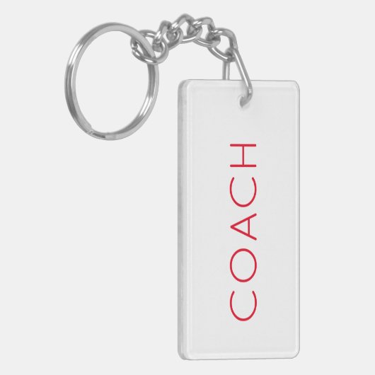 COACH aangepaste tekst rode poorten Gift Moderne Sleutelhanger (Voorkant Links)