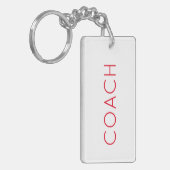 COACH aangepaste tekst rode Sport Cadeau Modern Sleutelhanger (Voorkant Links)