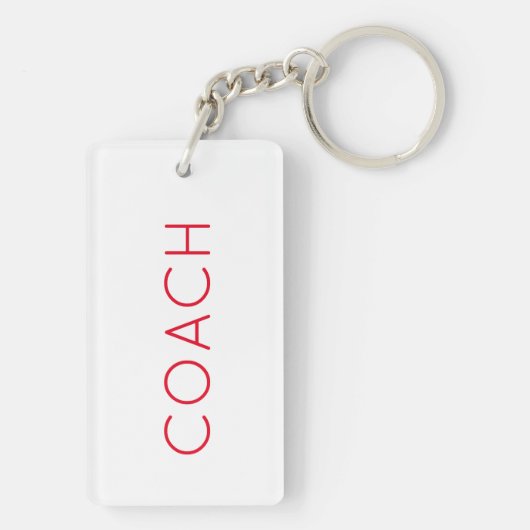 COACH aangepaste tekst rode Sport Cadeau Modern Sleutelhanger (achterkant)