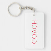 COACH aangepaste tekst rode Sport Cadeau Modern Sleutelhanger (Voorkant)
