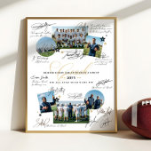 Coach Appreciation Collage Football Team Signature Poster