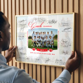 Coach Appreciation Collage Football Team Signature Poster