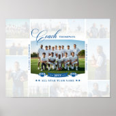 Coach Appreciation Collage Football Team Signature Poster (Voorkant)