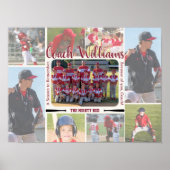 Coach Appreciation Photo Collage Team  Poster (Voorkant)