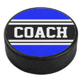 COACH Athletic Royal Blauw Zwart Wit Strepen Hockey Puck (3/4)