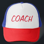 Coach Baseball Hat Trucker Pet<br><div class="desc">Football Rugby Soccer Pet</div>