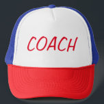Coach Baseball Hat Trucker Pet<br><div class="desc">Football Rugby Soccer Pet</div>