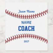 Coach Baseball Sport Wijn Etiket (Enkel label)